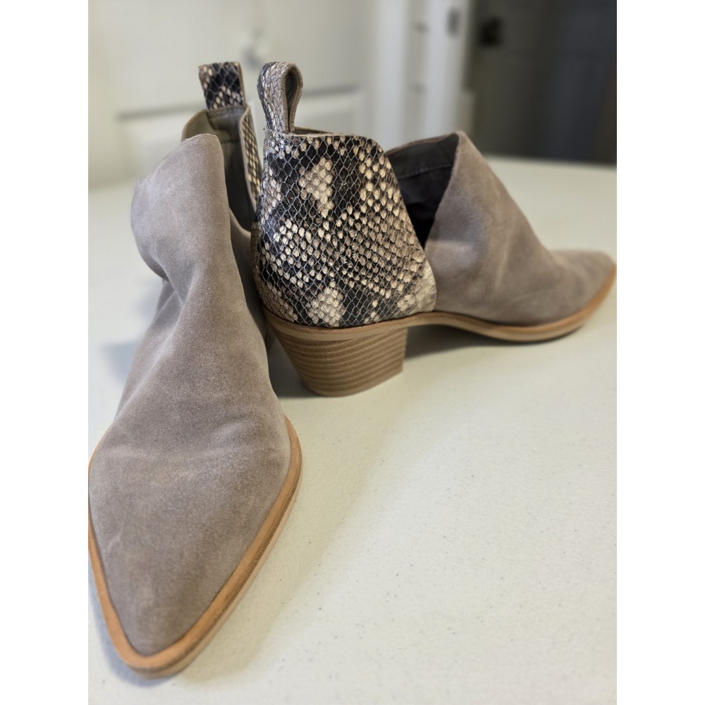 Dolce Vita Suede Ankle Boots with Snakeskin Detail